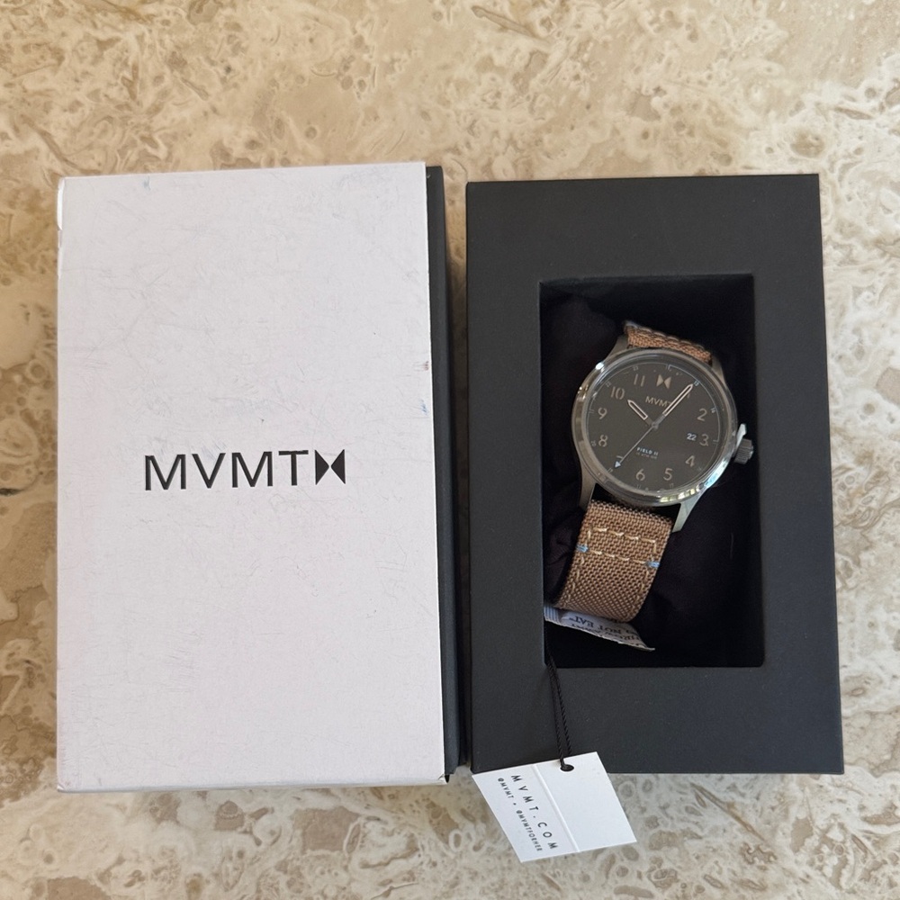MVMT Classic Timepiece with Tan Strap